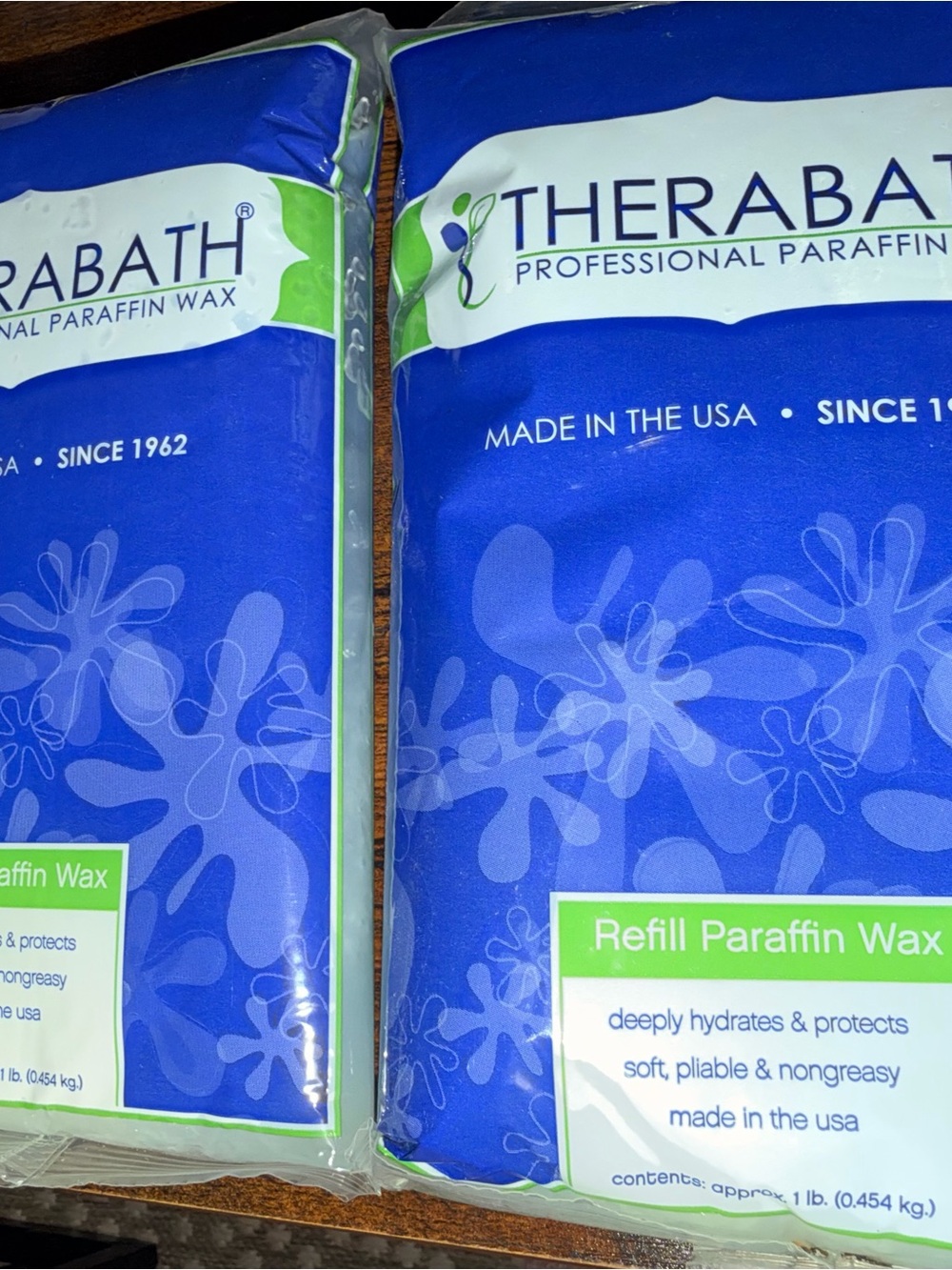 Therabath Set of 2 (1# Each) Refill Wintergreen Paraffin Wax - Deep Hydration
